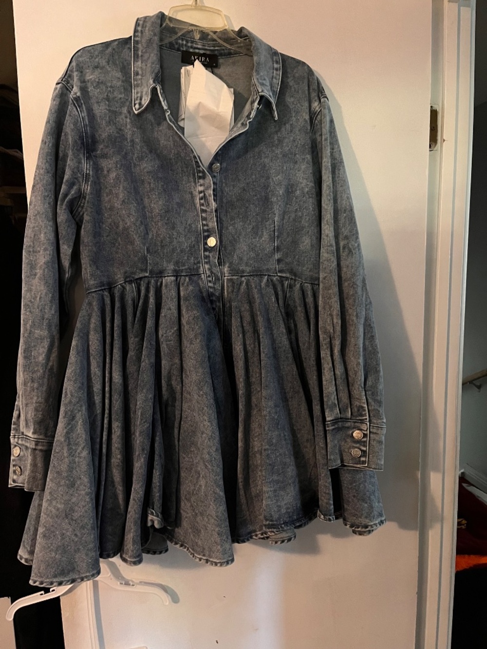 AKIRA THE IT GIRL MINI DRESS IN DENIM Size XLXL - Picture 2 of 3